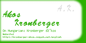 akos kronberger business card